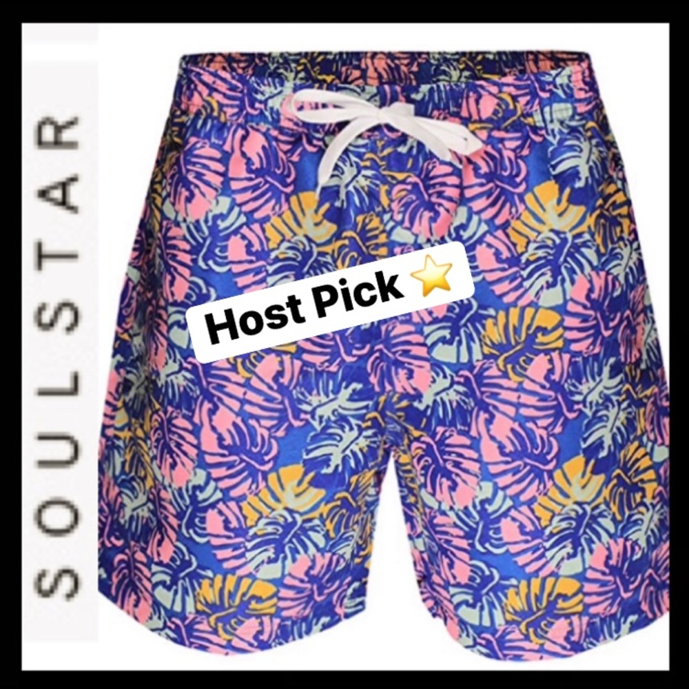 SoulStar Men’s Palm Print Boardshorts